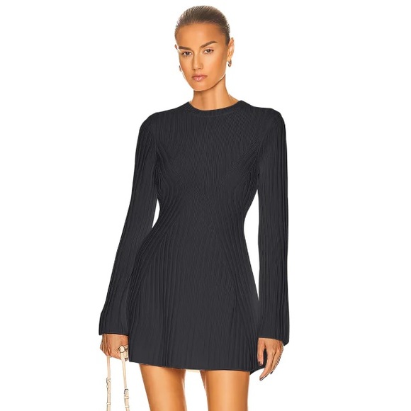 Millie Jean Dresses & Skirts - Dark Grey Ribbed Everly Knit Dress